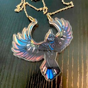 Raven Crow Acrylic Necklace